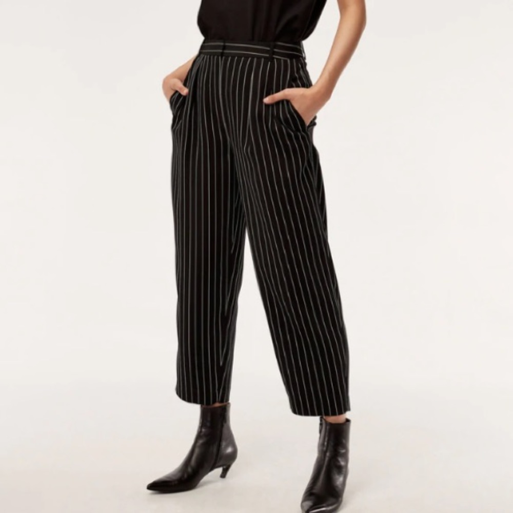 Aritzia Babaton Modesto Pant Black Pinstripe 2